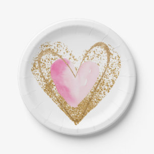 Galentine Heart Paper Plate