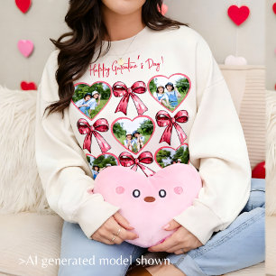 Galentine Heart Photo Bow Collage Cosy Friend Sweatshirt