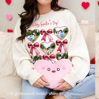 Galentine Heart Photo Bow Collage Cosy Friend Sweatshirt