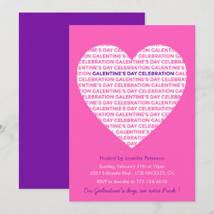 Galentine invitation pink girlfriends Valentines