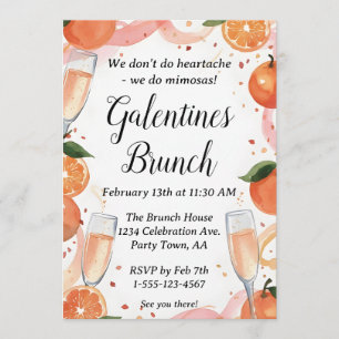 Galentine Mimosa Brunch Party Invite Personalized