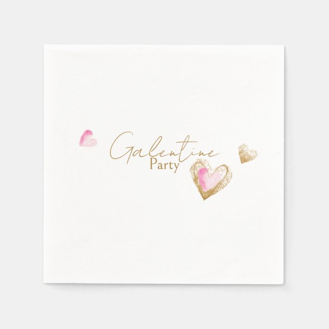 Galentine Party Heart  Napkin (Front)