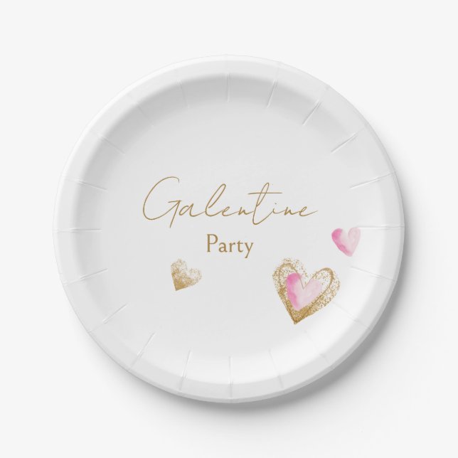 Galentine Party Heart  Paper Plate (Front)