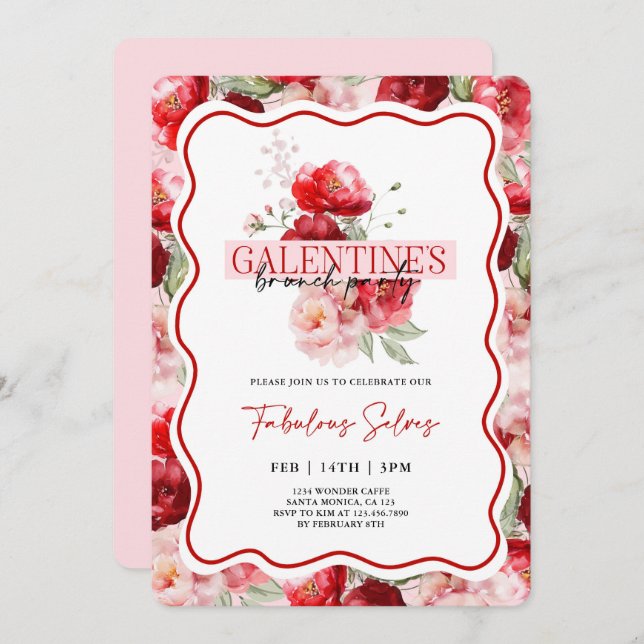 Galentine’s Brunch Party Invitation (Front/Back)