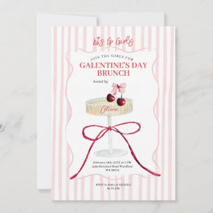 Galentine’s Day Brunch Cherry Champagne Invitation