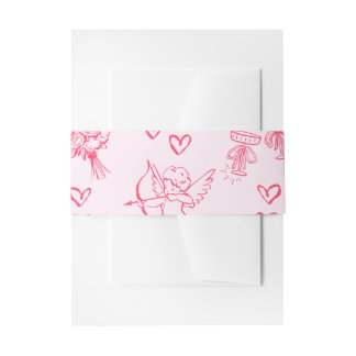 Galentine’s Day Valentine Girly Invitation Invitation Belly Band