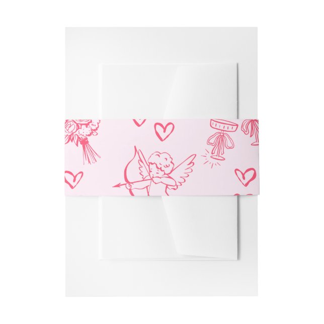 Galentine’s Day Valentine Girly Invitation Invitation Belly Band (Front Example)