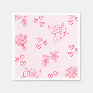 Galentine’s Day Valentine Girly Invitation Napkin