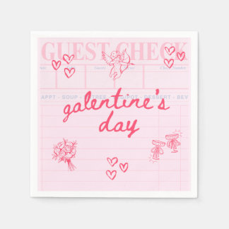 Galentine’s Day Valentine Girly Invitation Napkin