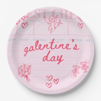 Galentine’s Day Valentine Girly Invitation Paper Plate