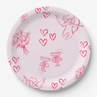 Galentine’s Day Valentine Girly Invitation Paper Plate