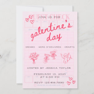 Galentine’s Day Valentines Girly Invitation