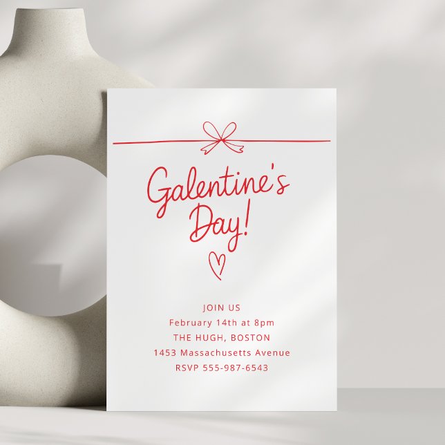 Galentine Valentine's Day Girls Party Friends Red Invitation (Creator Uploaded)