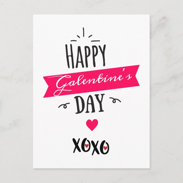 Galentine X❤X❤ | Happy Galentine's Day ❤ Pink Holiday Postcard (Front)