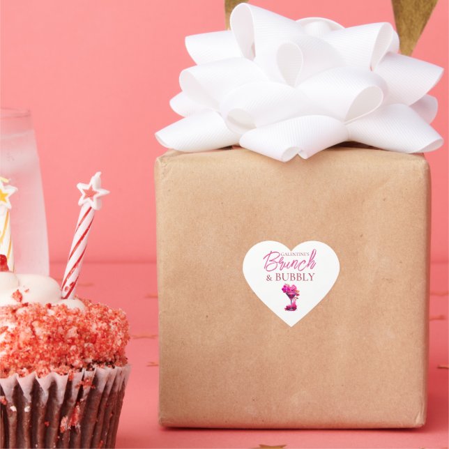 Galentine's Brunch and Bubbly Favour Sticker (Party)