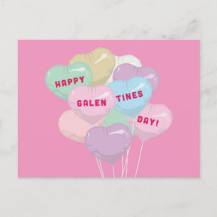 Galentine's Conversation Balloons - U R BADASS Postcard