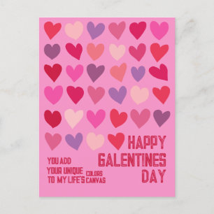 Galentines Day Best Friends Hearts Illustration Postcard