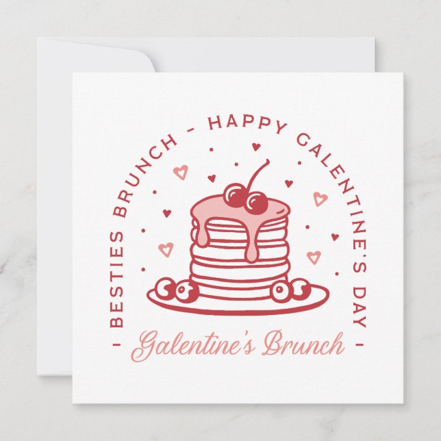 Galentine's Day besties brunch coquette aesthetic Invitation (Front)