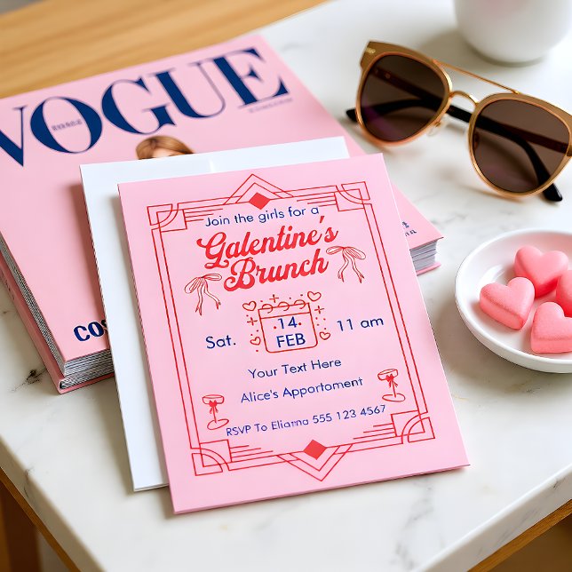Galentine's Day Brunch Girls  Party Invitation (Creator Uploaded)
