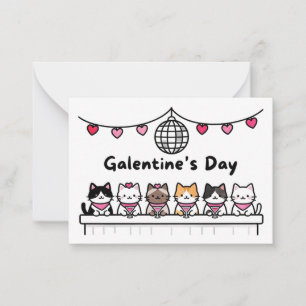 galentine's day card cat lover valentine day