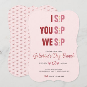 Galentine's Day Champaign Brunch Invitation