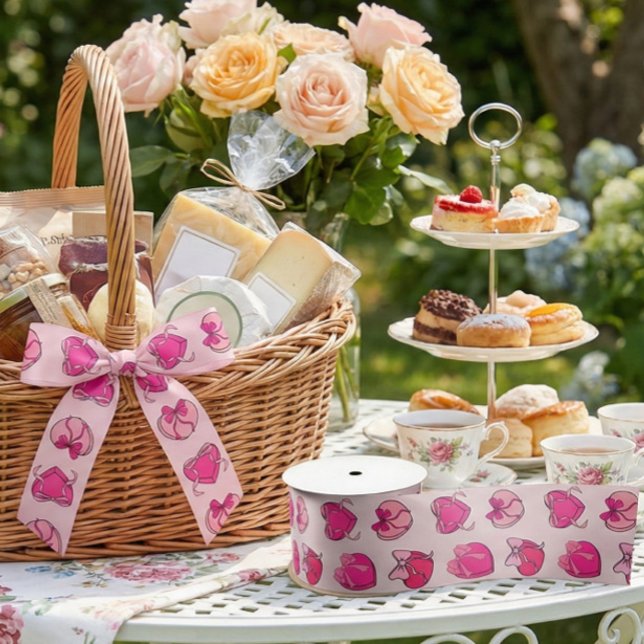 Galentine's Day Coquette Pink Bow Heart Gift Box P Satin Ribbon (Creator Uploaded)