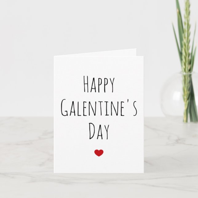 Galentines Day Cute Red Heart Best Friend Custom Holiday Card (Front)