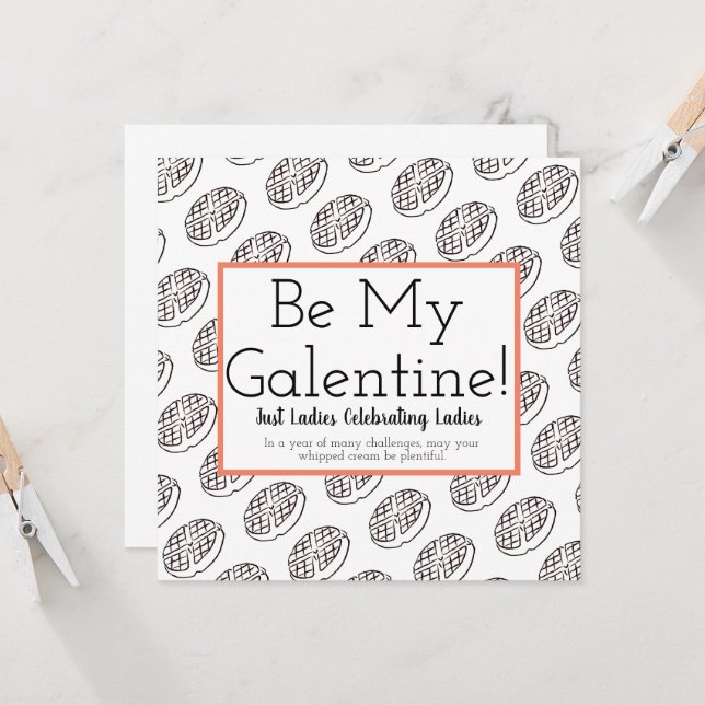 Galentine's Day Editable Greeting Card (Front/Back In Situ)