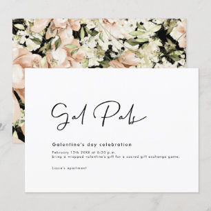 Galentine's Day Floral Invitation Card