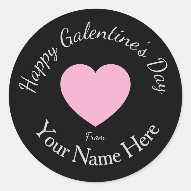 Galentines Day From Your Name Here Custom Graphics Classic Round Sticker (Front)