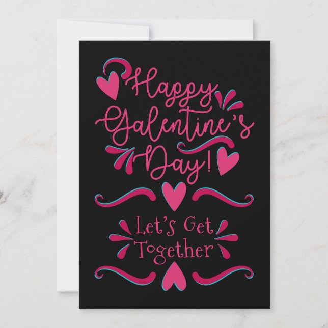 Galentine's Day Get-Together | Black and Pink (Front)