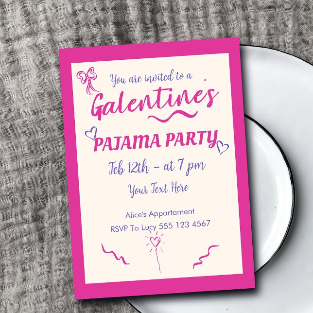 Galentine's Day Girls Pajama Party Invitation (Creator Uploaded)