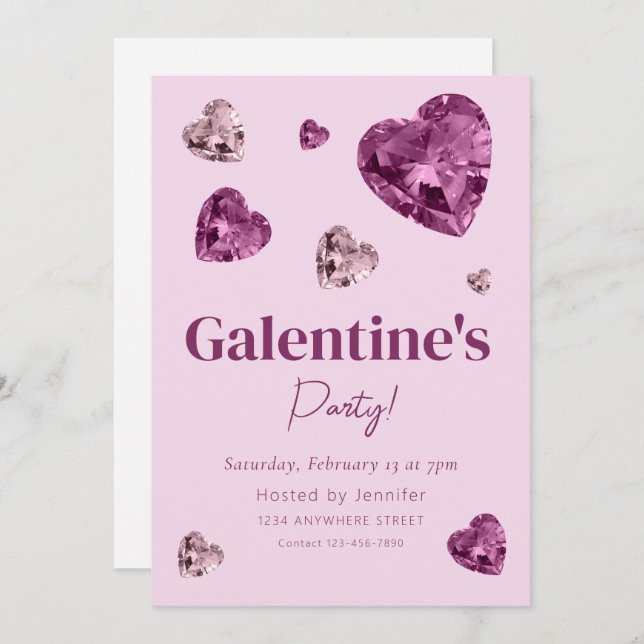 Galentine's Day Party Invitation (Front/Back)