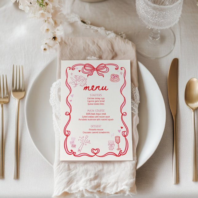 Galentine's Day Party Menu Card (Creator Uploaded)
