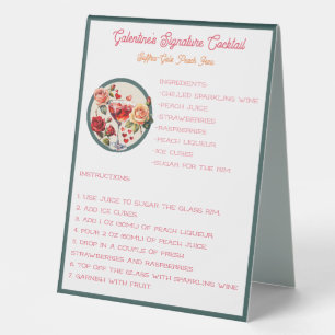 Galentine's Day Peach Fizz Signature Cocktail 