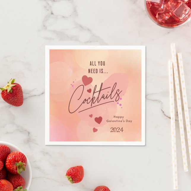 Galentine's Day Personalised Cocktail Napkins (Insitu)