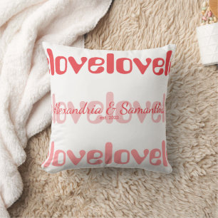 Galentine's Day Personalised Retro Typography Cushion