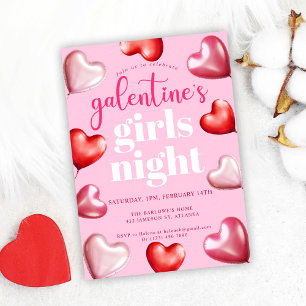 Galentine's Day Pink Fun Girly Party Invitation