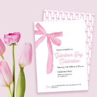 Galentine's day Pink Ribbon Bow Girly modern