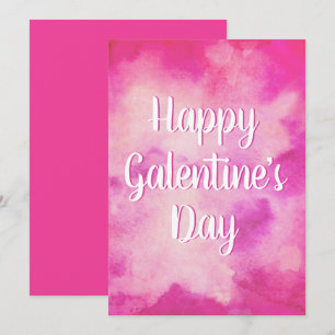 Galentine's Day Pink Watercolor Holiday Card