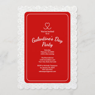 Galentine's Day Red Party Invitation Invitation