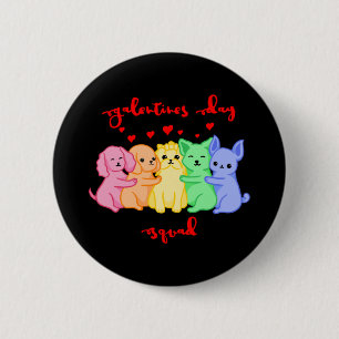 Galentines Day Squad of Cute Dogs 6 Cm Round Badge
