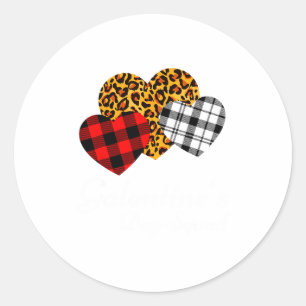 Galentines Day Squad Valentines Hearts Love Leopar Classic Round Sticker