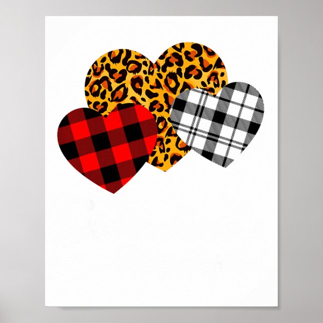 Galentines Day Squad Valentines Hearts Love Leopar Poster (Front)