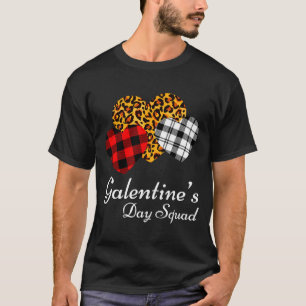 Galentines Day Squad Valentines Hearts Love Leopar T-Shirt