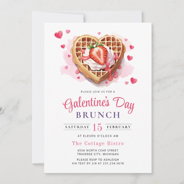 Galentine's Day Valentine Brunch Invitation (Front)
