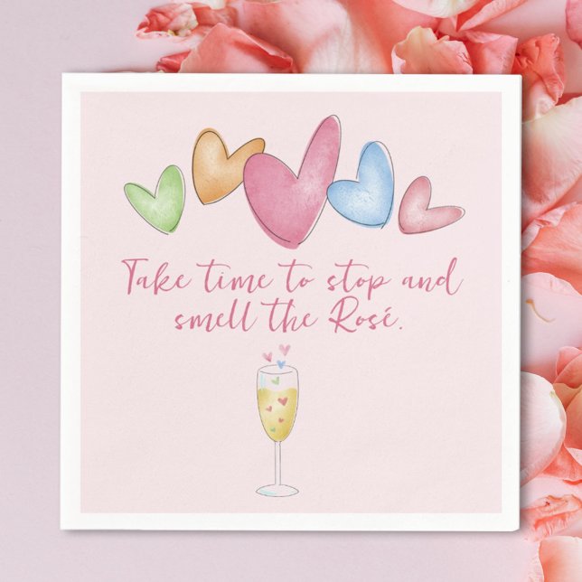 Galentine's Day Watercolor Hearts Paper Napkin (Creator Uploaded)