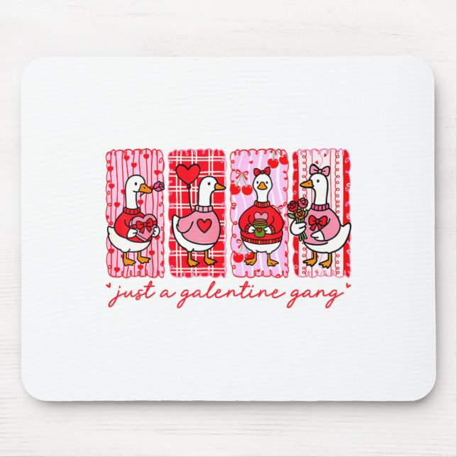 Galentines Day Women Galentines Gang Goose Valenti Mouse Mat (Front)