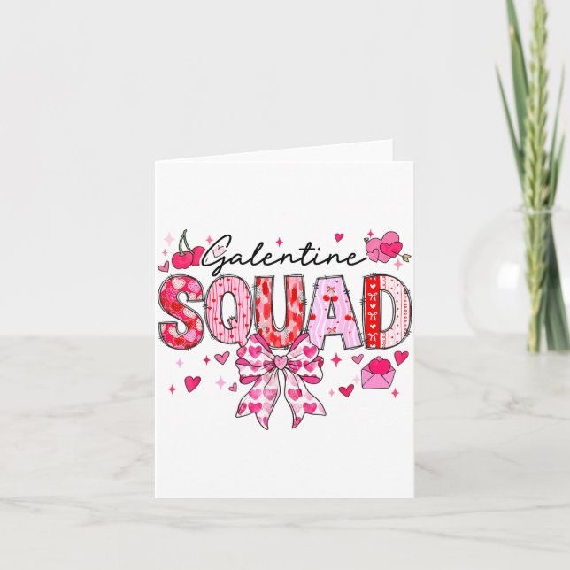Galentines Day Women Galentines Squad Funny Valent Card (Front)
