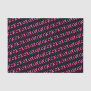 Galentine's Day XOXO black pink strokes Tissue Paper